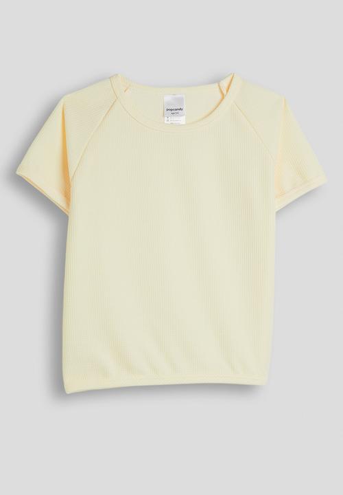 Pop Candy - Waffle knit tee and shorts - light yellow