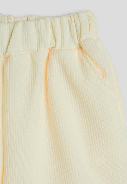 Pop Candy - Waffle knit tee and shorts - light yellow