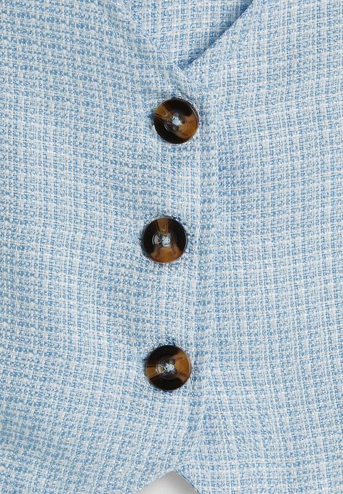 Pop Candy - Tweed waistcoat and shorts - light blue