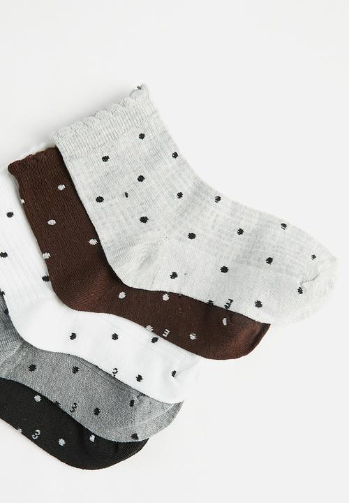 Pop Candy - 5 Pack polka dot crew socks - multi