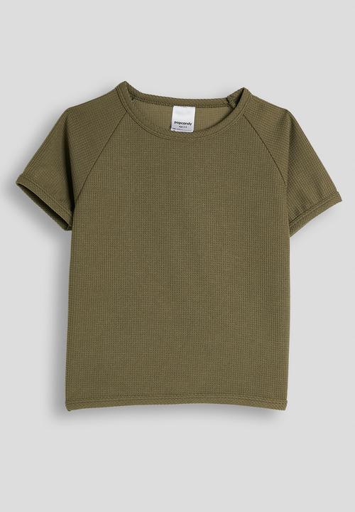 Pop Candy - Waffle knit tee and shorts - olive
