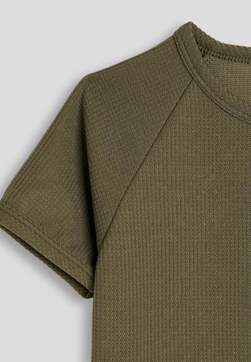 Pop Candy - Waffle knit tee and shorts - olive
