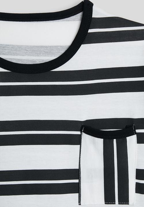 Pop Candy - Striped crew neck tee - black stripes