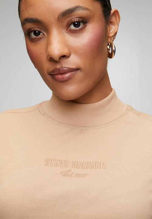 Steve Madden - Ladies kelly high neck T-shirt - caramel