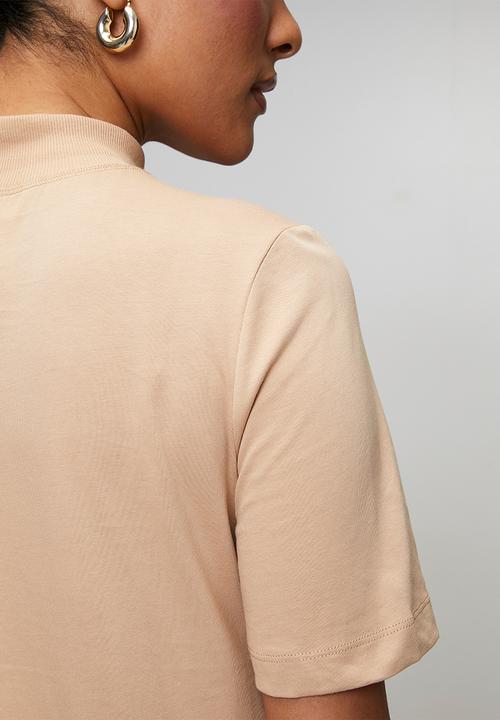 Steve Madden - Ladies kelly high neck T-shirt - caramel
