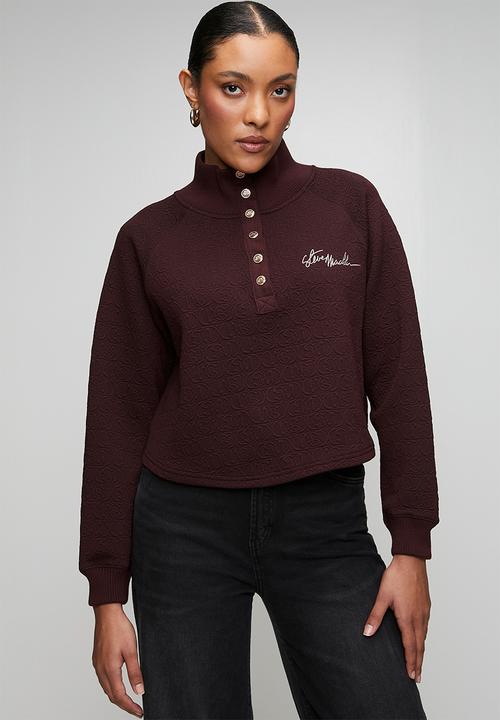 Steve Madden - Ladies janet jacquard henley top - shiraz