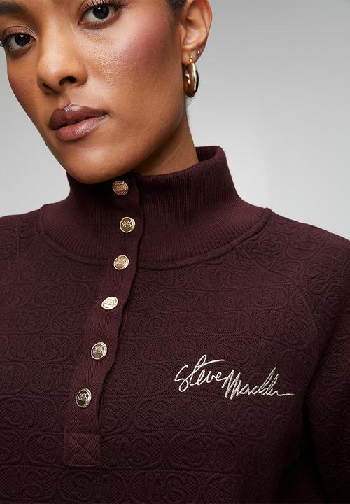 Steve Madden - Ladies janet jacquard henley top - shiraz