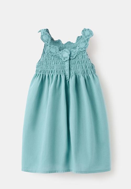 MANGO - Dress Crochi - Turquoise & Aqua