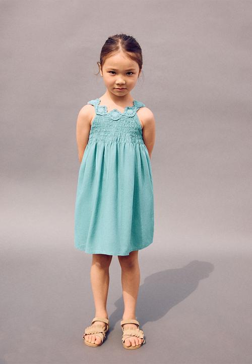 MANGO - Dress Crochi - Turquoise & Aqua