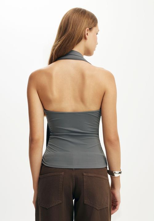 Cotton On - Hold Me Hardware Scarf Halter - Urban Grey