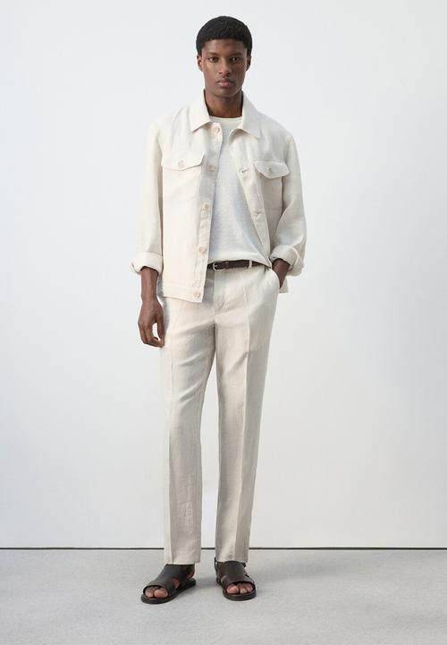 MANGO - Trousers Soller - Light Beige