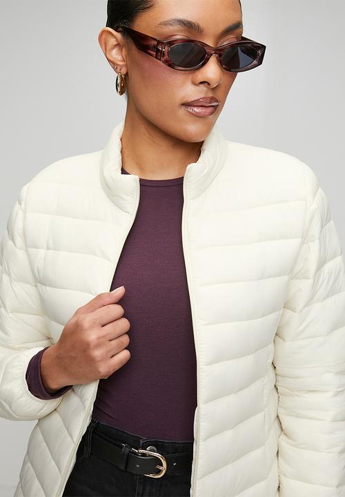 Stella Morgan - Puffer jacket Long Zip Through Comfy Puffer Jacket - White