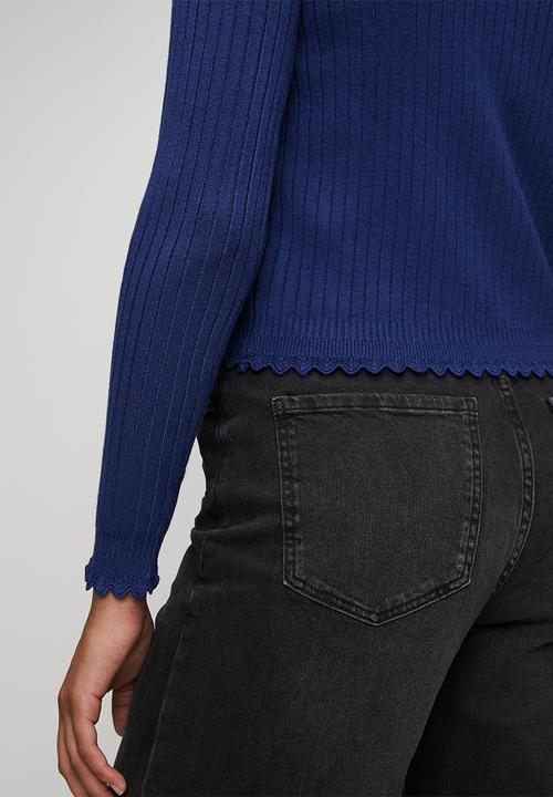 Stella Morgan - Lettuce Trim Cardigan - Navy