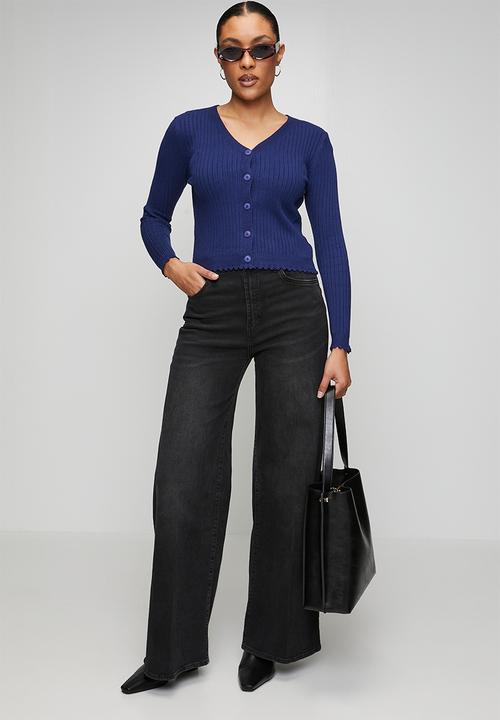 Stella Morgan - Lettuce Trim Cardigan - Navy