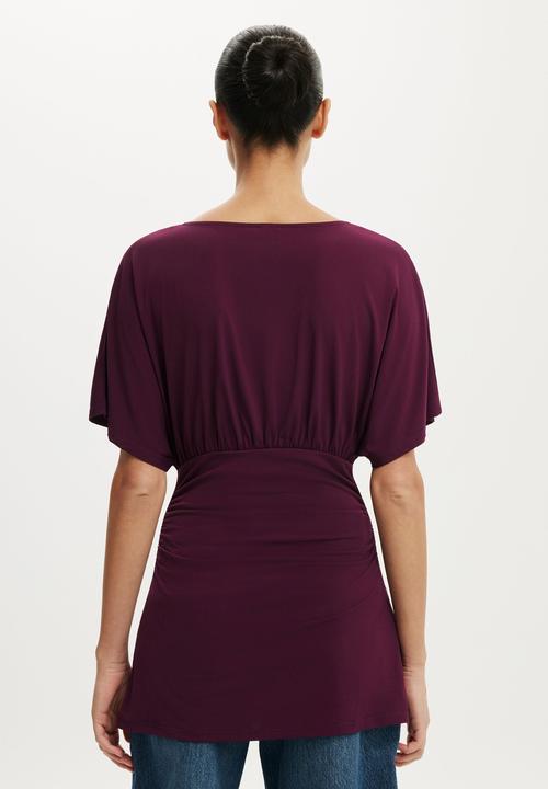 Cotton On - Jana V Neck Tunic - Blackberry Belle