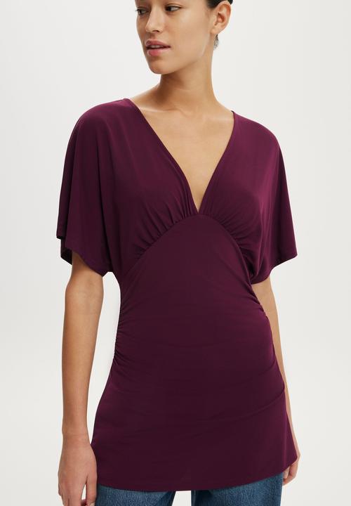 Cotton On - Jana V Neck Tunic - Blackberry Belle