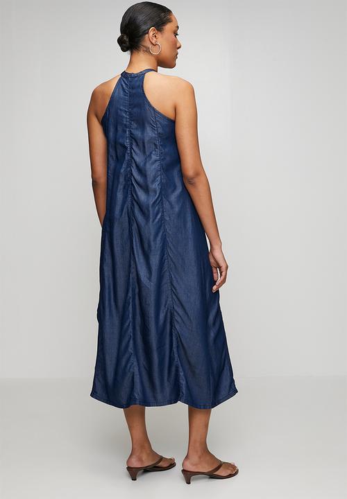 Trendyol - Maxi Tencel Denim Dress - Dark Blue