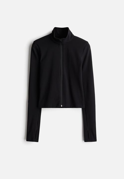 H&M - Softmove™ zip-through sports jacket - black