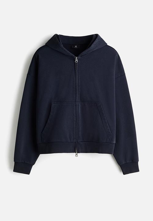 H&M - Oversized fit zip-through hoodie - dark blue