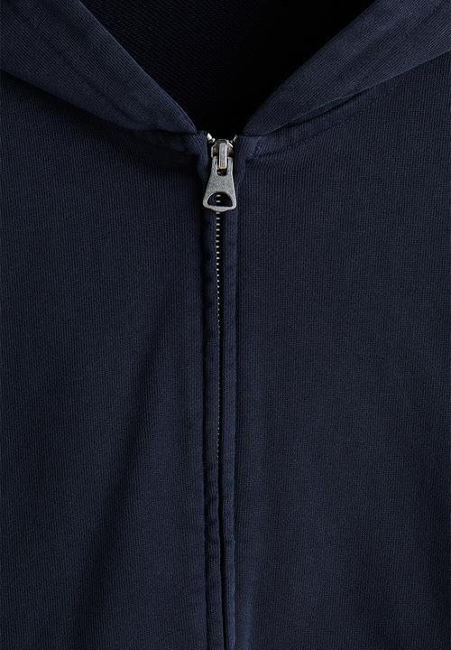 H&M - Oversized fit zip-through hoodie - dark blue