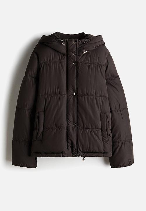H&M - Hooded puffer jacket - dark brown