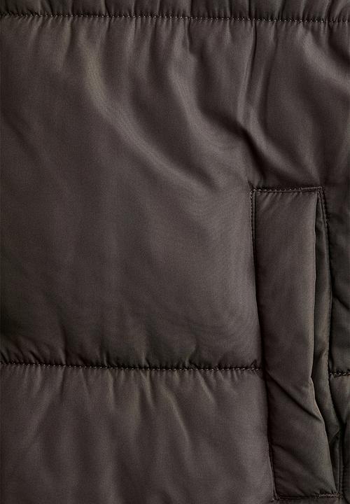 H&M - Hooded puffer jacket - dark brown
