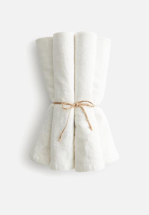 H&M - 4-Pack linen-blend napkins - white
