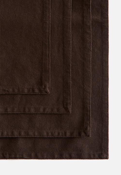 H&M - 4-Pack linen-blend napkins - dark brown