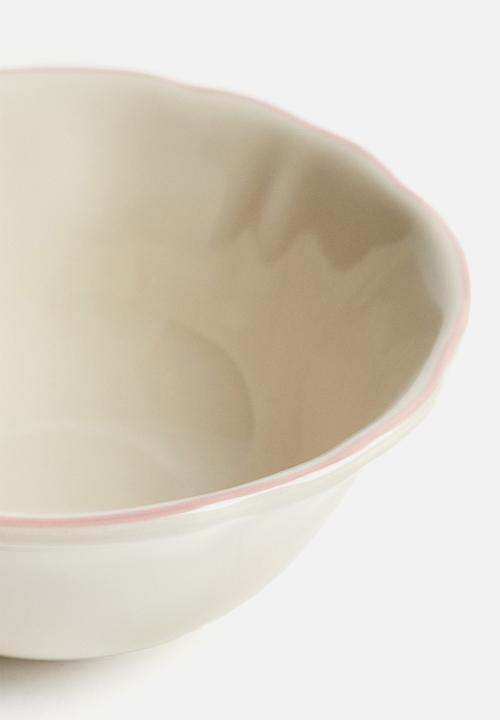 H&M - Stoneware bowl - light beige/pink