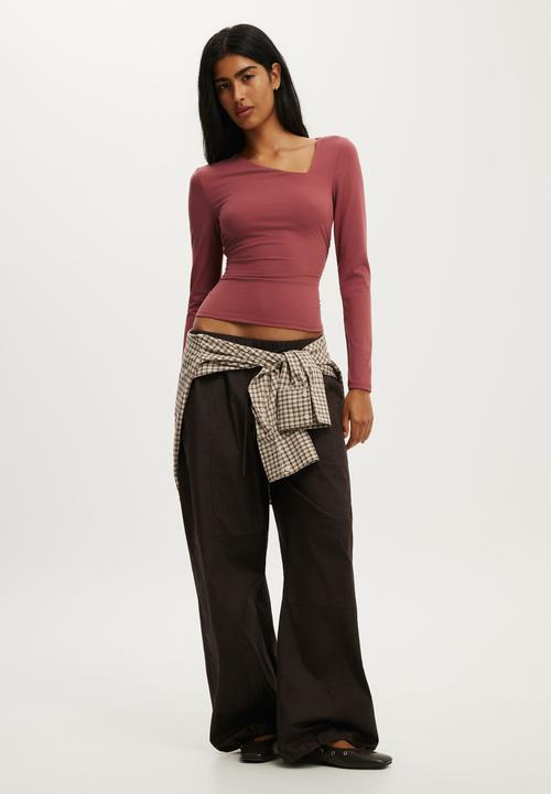 Cotton On - Tully Drape Long Sleeve - Warm Clay