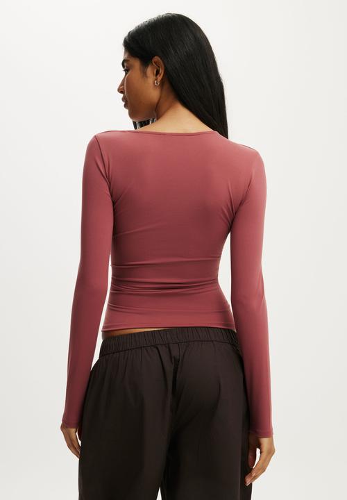 Cotton On - Tully Drape Long Sleeve - Warm Clay