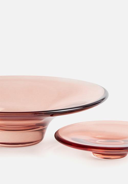 H&M - Large glass bowl - pink