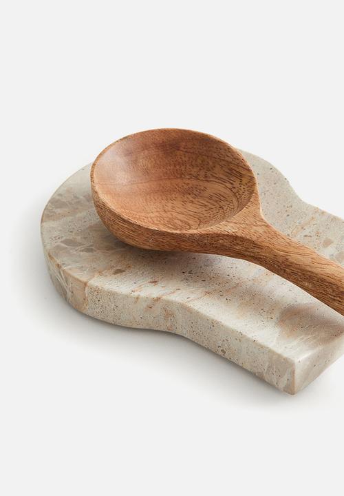 H&M - Marble spoon rest - light beige/marbled