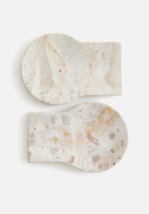 H&M - Marble spoon rest - light beige/marbled