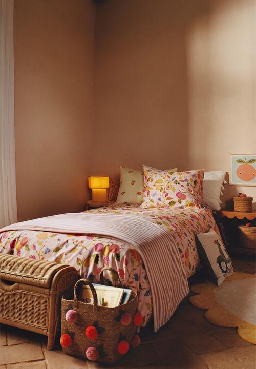 H&M - Striped fleece blanket - pink/striped