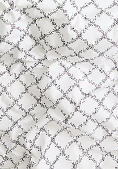 H&M - Cotton double/king duvet cover set - white/checked