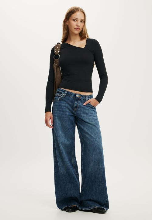 Cotton On - Tully Drape Long Sleeve - Black