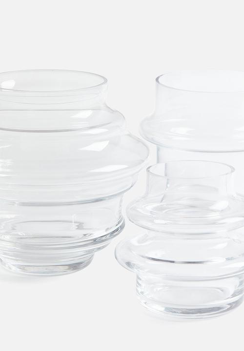 H&M - Wide tiered glass vase - transparent