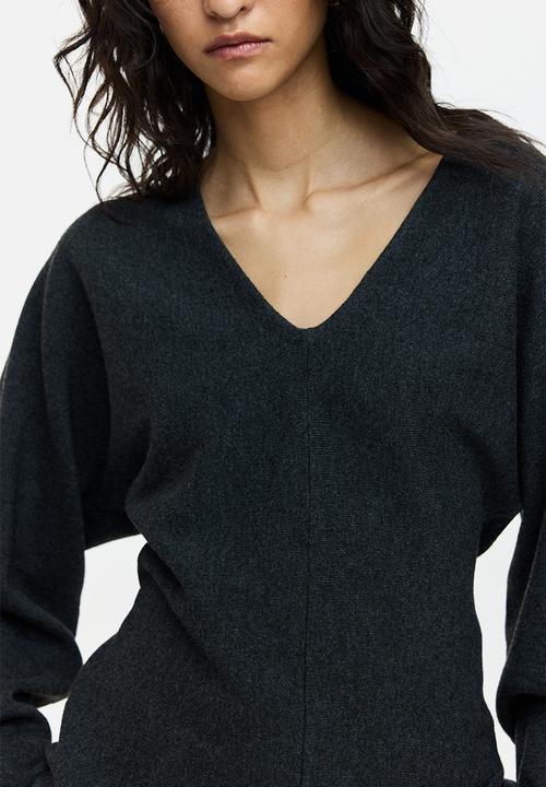 H&M - Knitted v-neck top - dark grey