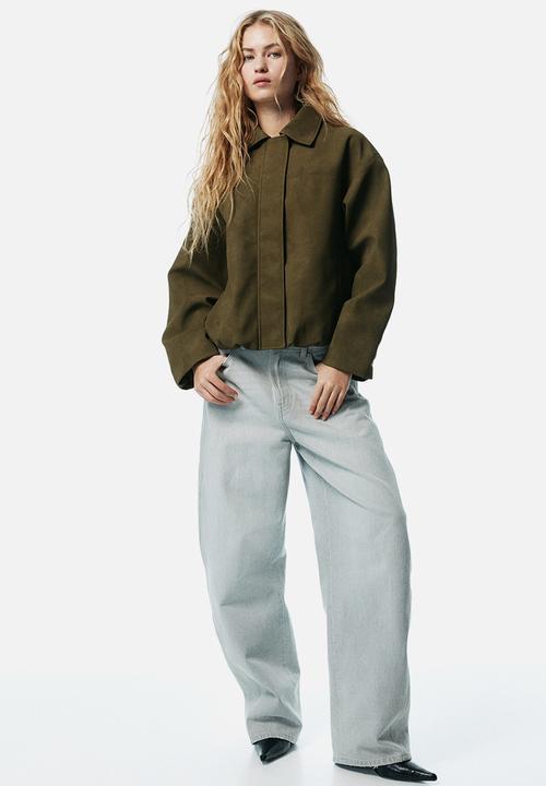 H&M - Collared bomber jacket - olive green