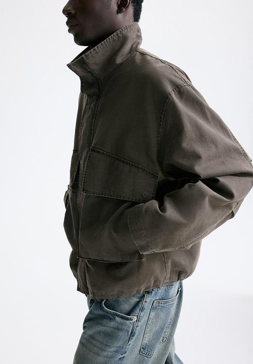 H&M - Stand collar jacket - dark khaki green