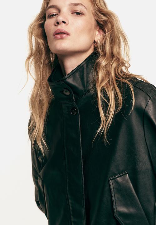 H&M - Oversized coated jacket - black