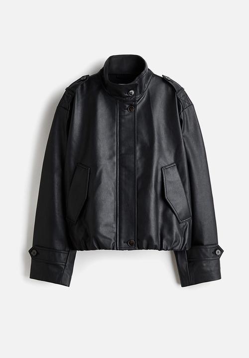 H&M - Oversized coated jacket - black