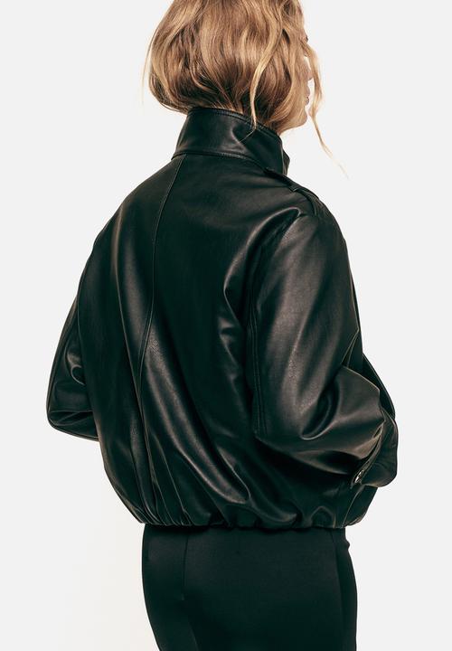 H&M - Oversized coated jacket - black