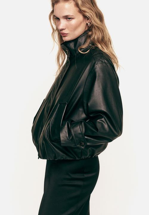 H&M - Oversized coated jacket - black