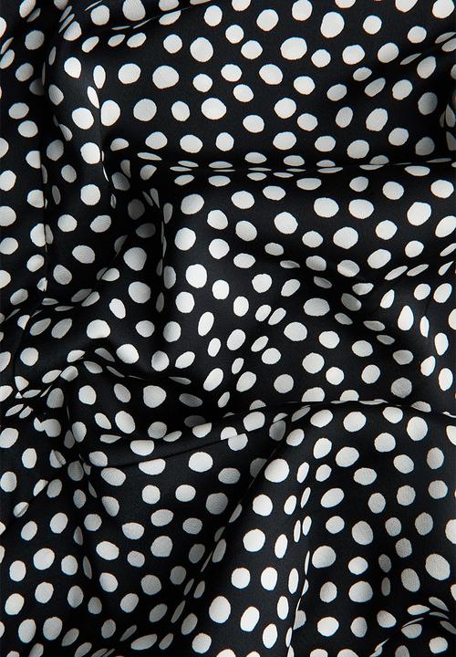 H&M - Twist-detail dress - black/polka dot