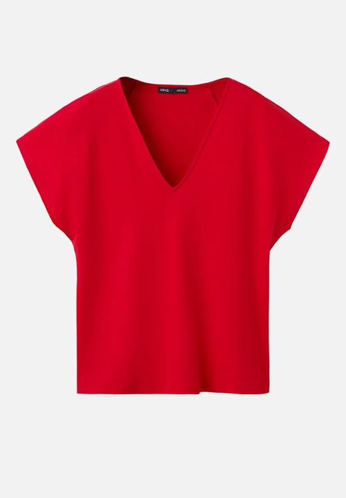 MANGO - T-shirt sevipi - red
