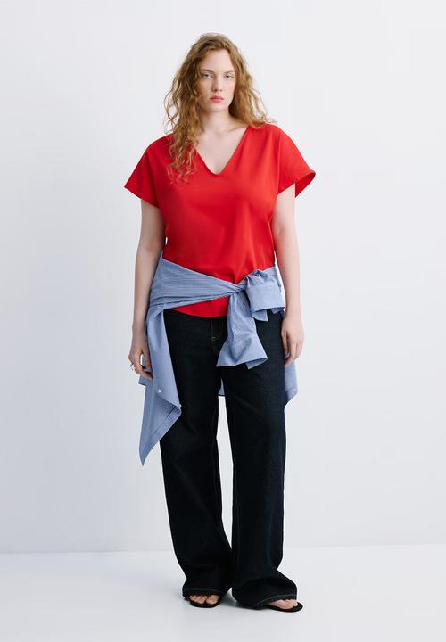 MANGO - T-shirt sevipi - red