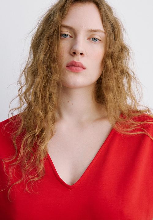 MANGO - T-shirt sevipi - red