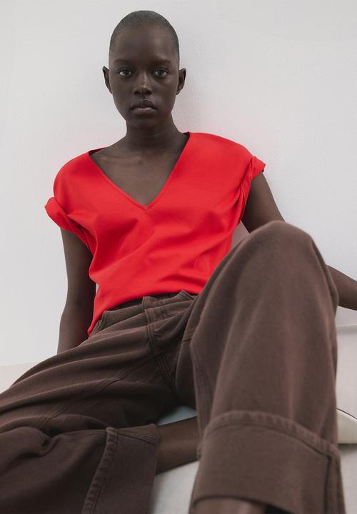 MANGO - T-shirt sevipi - red